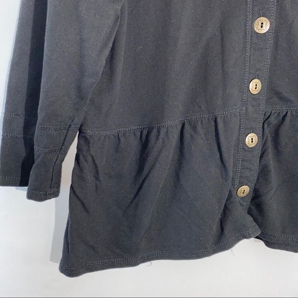 Black Ruffle Hem Cardigan Size Medium - Picture 2 of 4